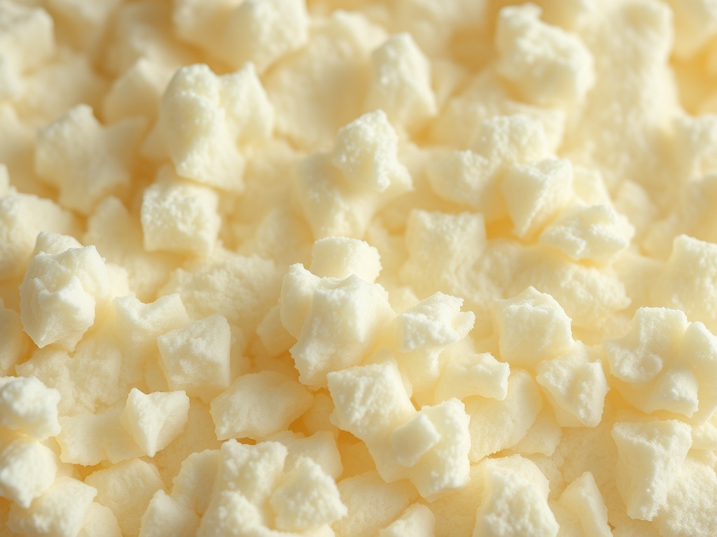 Close-up texture of cured spray foam insulation material